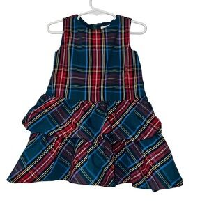 Crewcuts outlet Multicolor Plaid ruffled holiday Dress Sz 3